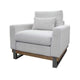 Bery Accent Sofa Armchair Solid Pine Wood Ivory White Faux Leather BM331316