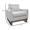 Bery Accent Sofa Armchair Solid Pine Wood Ivory White Faux Leather BM331316