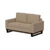 Bery Loveseat Modern Solid Pine Wood Base Camel Brown Polyester