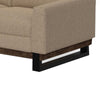 Bery Loveseat Modern Solid Pine Wood Base Camel Brown Polyester