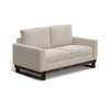 Bery Loveseat, Modern Solid Pine Wood Base, Light Beige Polyester