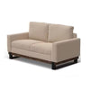 Bery Loveseat Modern Solid Pine Wood Base Light Brown Polyester