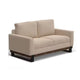 Bery Loveseat, Modern Solid Pine Wood Base, Light Brown Polyester