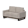 Bery Loveseat Modern Solid Pine Wood Base Ivory White Faux Leather