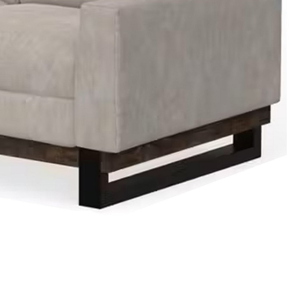 Bery Loveseat Modern Solid Pine Wood Base Ivory White Faux Leather