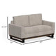 Bery Loveseat Modern Solid Pine Wood Base Ivory White Faux Leather
