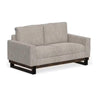 Bery Loveseat, Modern Solid Pine Wood Base, Ivory White Faux Leather