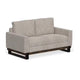 Bery Loveseat, Modern Solid Pine Wood Base, Ivory White Faux Leather