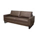 Bery Loveseat Modern Solid Pine Wood Base Dark Brown Faux Leather