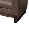 Bery Loveseat Modern Solid Pine Wood Base Dark Brown Faux Leather