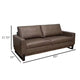 Bery Loveseat Modern Solid Pine Wood Base Dark Brown Faux Leather
