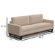 Bery Sofa Modern Solid Pine Wood Base Soft Light Brown Polyester