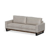 Bery Sofa Modern Solid Pine Wood Base Soft Ivory White Faux Leather