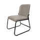 Jenny Dining Side Chair Set of 2 Beige Polyester Black Iron Frame