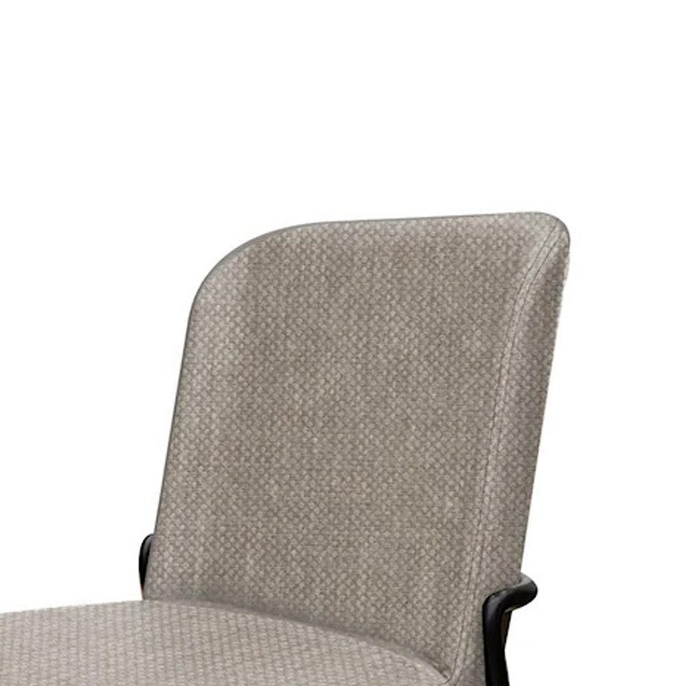 Jenny Dining Side Chair Set of 2 Beige Polyester Black Iron Frame