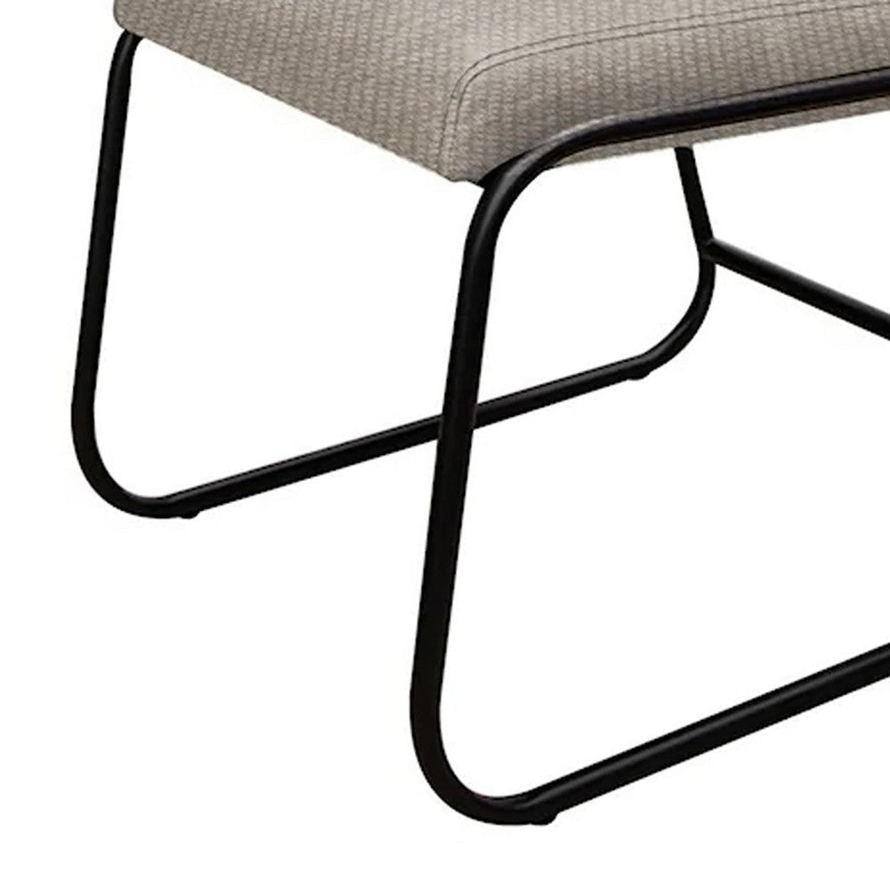 Jenny Dining Side Chair Set of 2 Beige Polyester Black Iron Frame