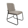 Jenny Dining Side Chair Set of 2, Beige Polyester, Black Iron Frame