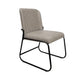 Jenny Dining Side Chair Set of 2, Beige Polyester, Black Iron Frame