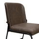 Jenny Dining Side Chair Set of 2 Dark Brown Faux Leather Black Iron