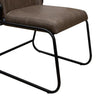 Jenny Dining Side Chair Set of 2 Dark Brown Faux Leather Black Iron