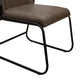 Jenny Dining Side Chair Set of 2 Dark Brown Faux Leather Black Iron