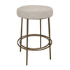 Sierra Counter Height Stool, Gray Faux Leather, Brass Metal, 24 Inch