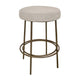 Sierra Counter Height Stool, Gray Faux Leather, Brass Metal, 24 Inch