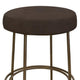 Sierra Counter Height Stool Brown Faux Leather Brass Metal 24 Inch