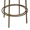 Sierra Counter Height Stool Brown Faux Leather Brass Metal 24 Inch
