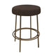 Sierra Counter Height Stool, Brown Faux Leather, Brass Metal, 24 Inch