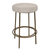 Sierra Bar Height Stool, Gray Faux Leather, Brass Metal Legs, 30 Inch