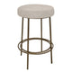 Sierra Bar Height Stool, Gray Faux Leather, Brass Metal Legs, 30 Inch
