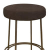 Sierra Bar Height Stool Brown Faux Leather Brass Metal Legs 30 Inch