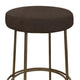 Sierra Bar Height Stool Brown Faux Leather Brass Metal Legs 30 Inch