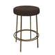 Sierra Bar Height Stool, Brown Faux Leather, Brass Metal Legs, 30 Inch