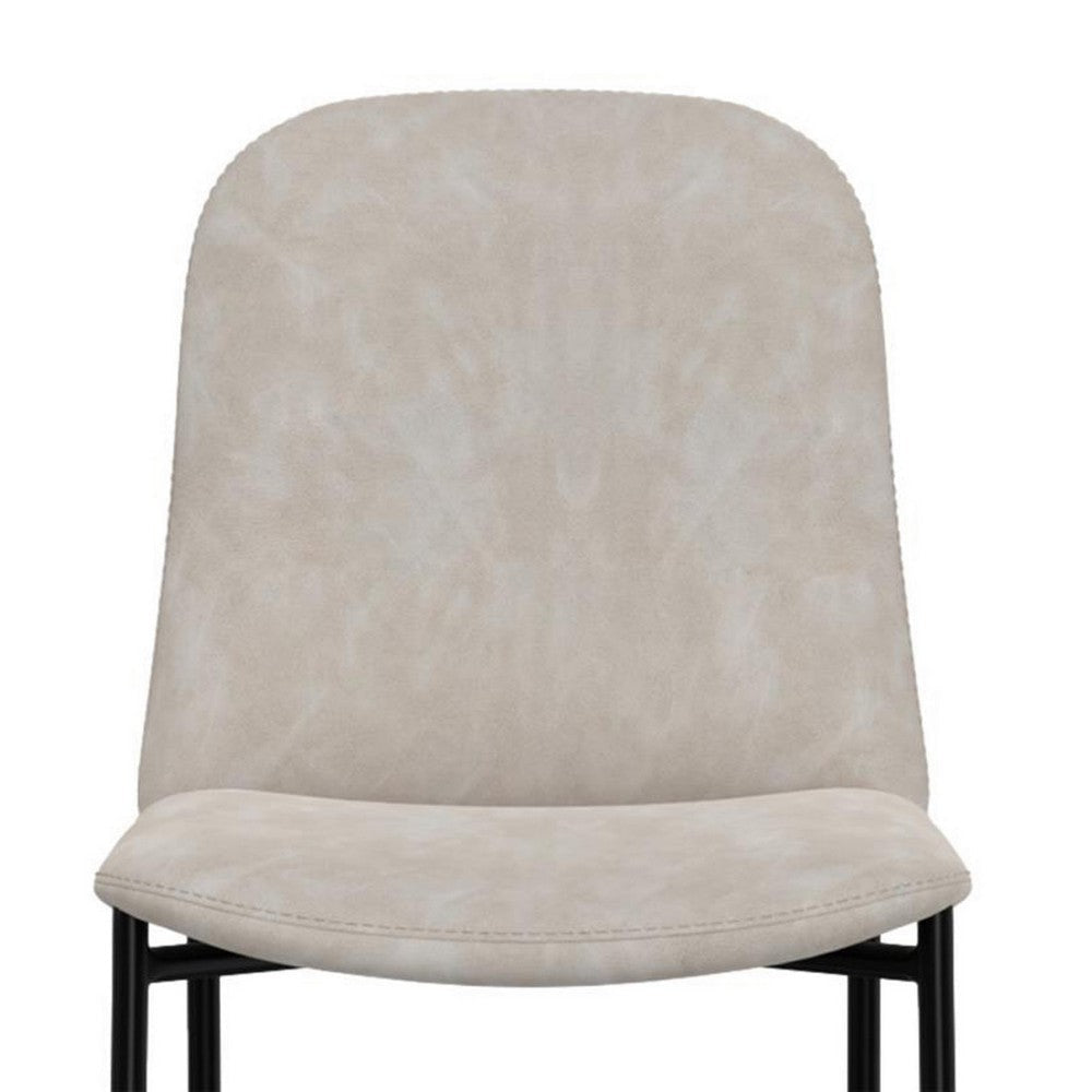 Phoebe Counter Height Chair Gray Faux Leather Black Metal 24 Inch BM331334