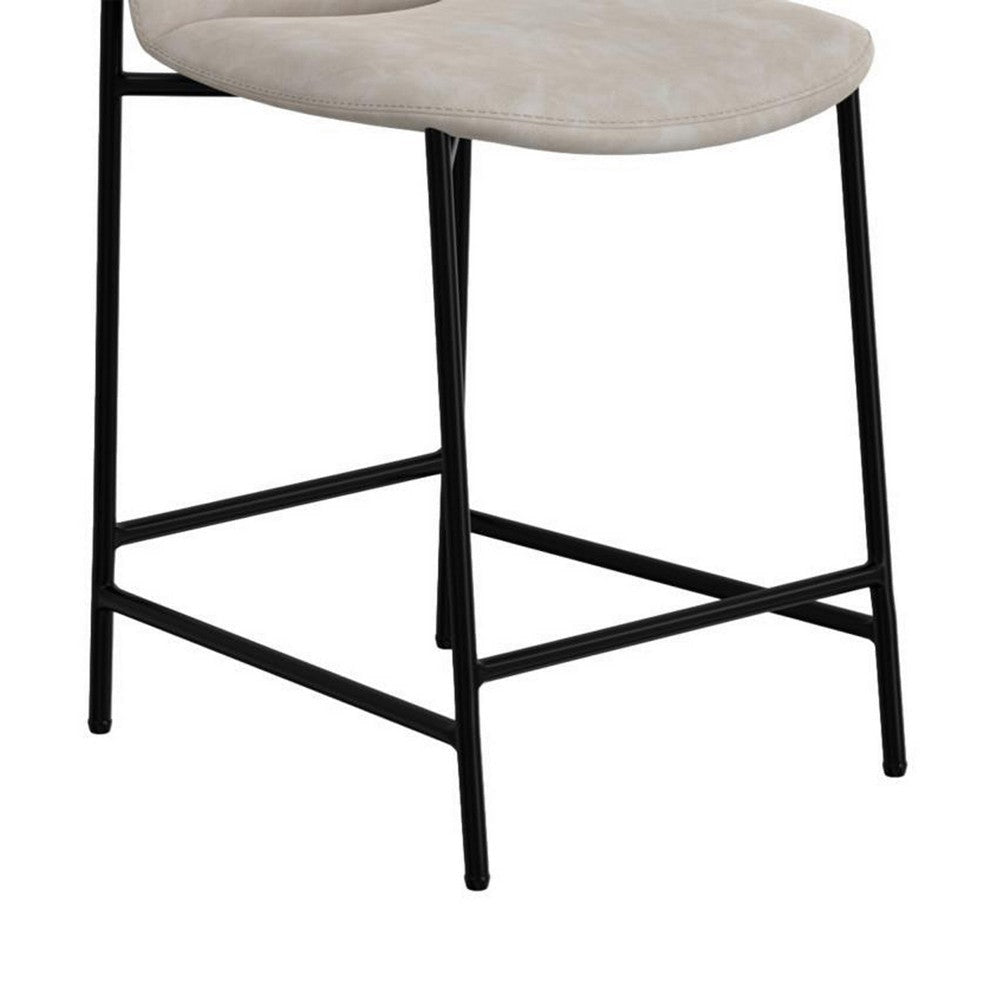 Phoebe Counter Height Chair Gray Faux Leather Black Metal 24 Inch BM331334