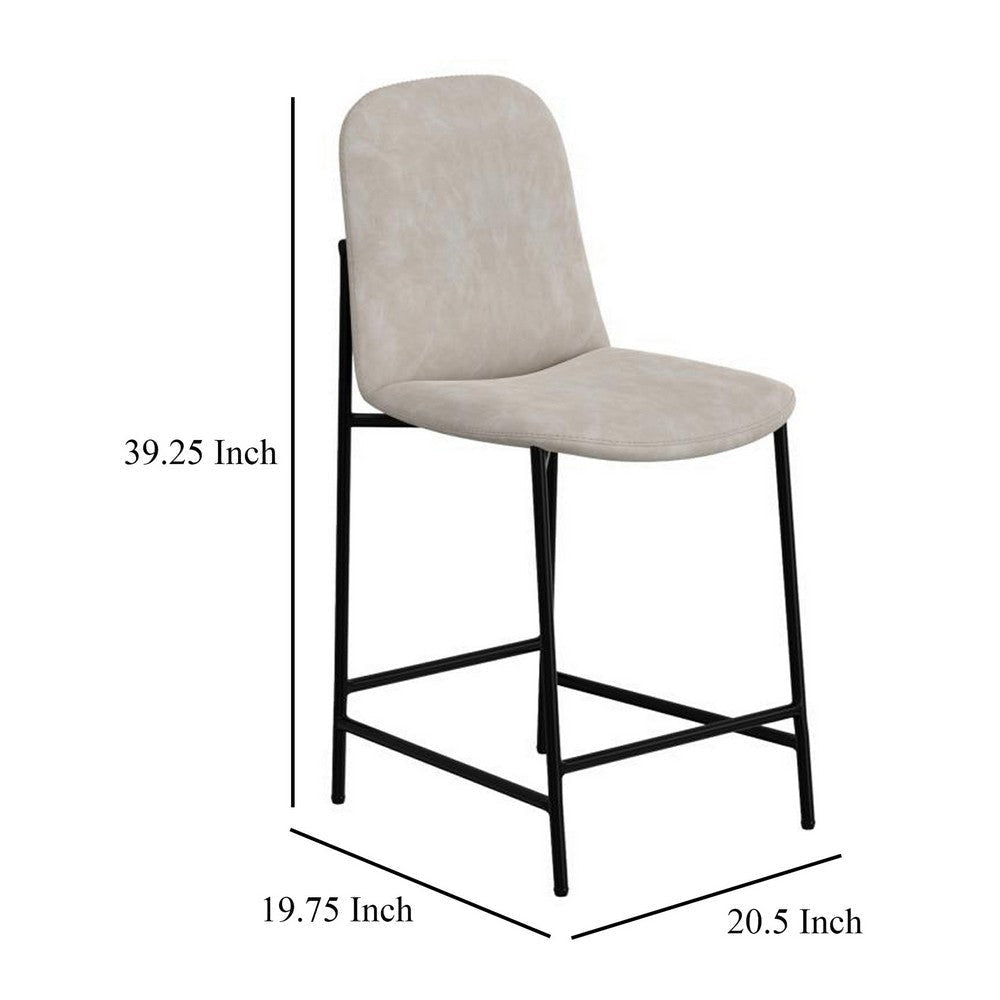 Phoebe Counter Height Chair Gray Faux Leather Black Metal 24 Inch BM331334