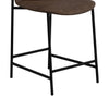 Phoebe Bar Height Chair Brown Faux Leather Black Metal Legs 30 Inch