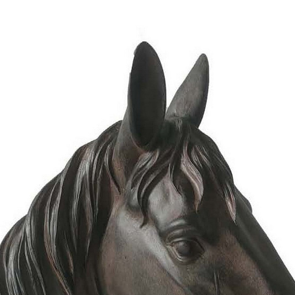 Genny Tabletop Horse Head Sculpture Bronze Resin Statuette 19 Inch