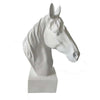 Genny Tabletop Horse Head Sculpture White Resin Statuette 19 Inch