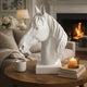 Genny Tabletop Horse Head Sculpture, White Resin Statuette, 19 Inch