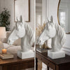 Genny Tabletop Horse Head Sculpture, White Resin Statuette, 19 Inch