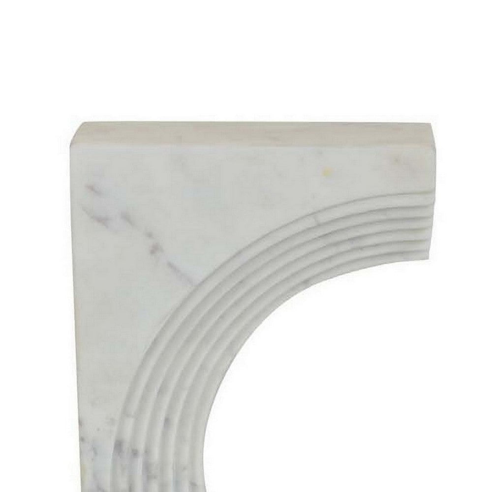 Keveny Tabletop Decor C Arch Sculpture Texture White Marble 13 Inch