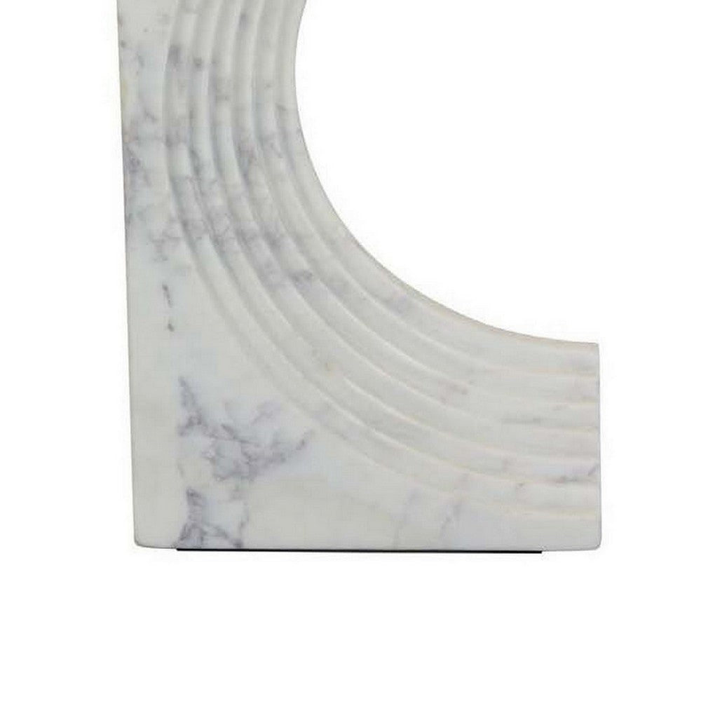 Keveny Tabletop Decor C Arch Sculpture Texture White Marble 13 Inch