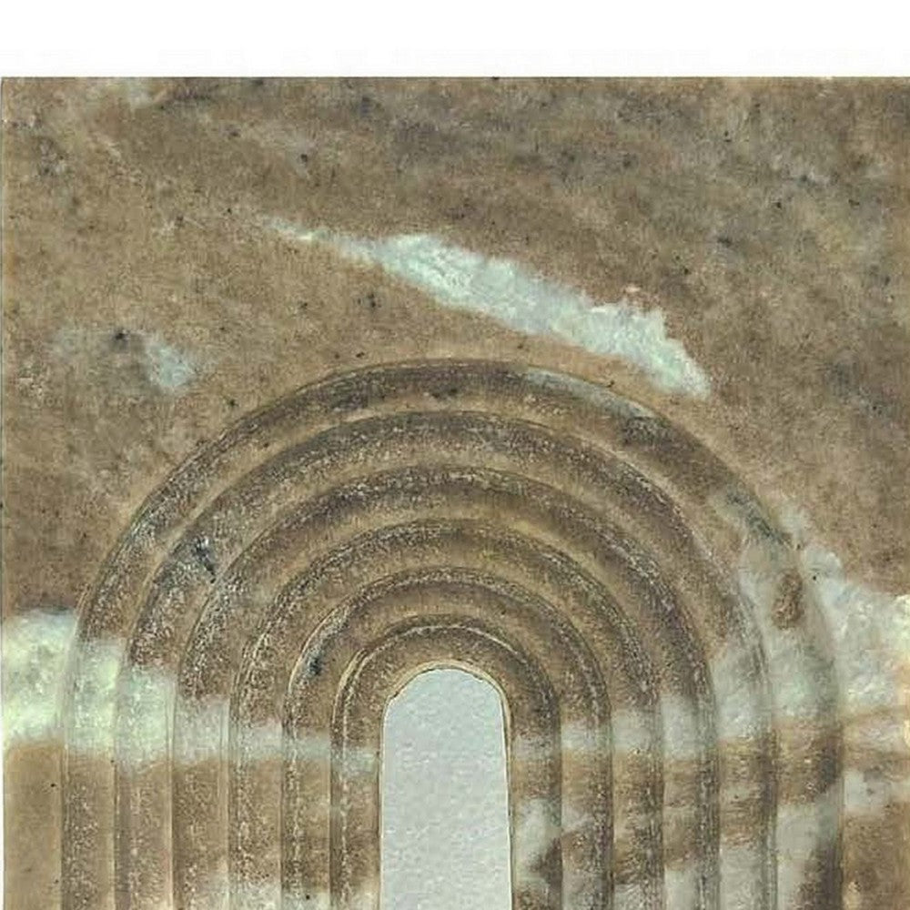 Keveny Tabletop Decor Arch Sculpture Textured Brown Marble 11 Inch BM331344