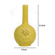 Remi Flower Vase Narrow Neck Yellow Ceramic w Floral Motifs 16 Inch