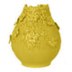 Remi Flower Vase Decorative Yellow Ceramic w Floral Motifs 11 Inch