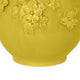 Remi Flower Vase Decorative Yellow Ceramic w Floral Motifs 11 Inch