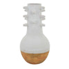 Enya Flower Vase Spiked Narrow Neck Brown White Ceramic 15 Inch